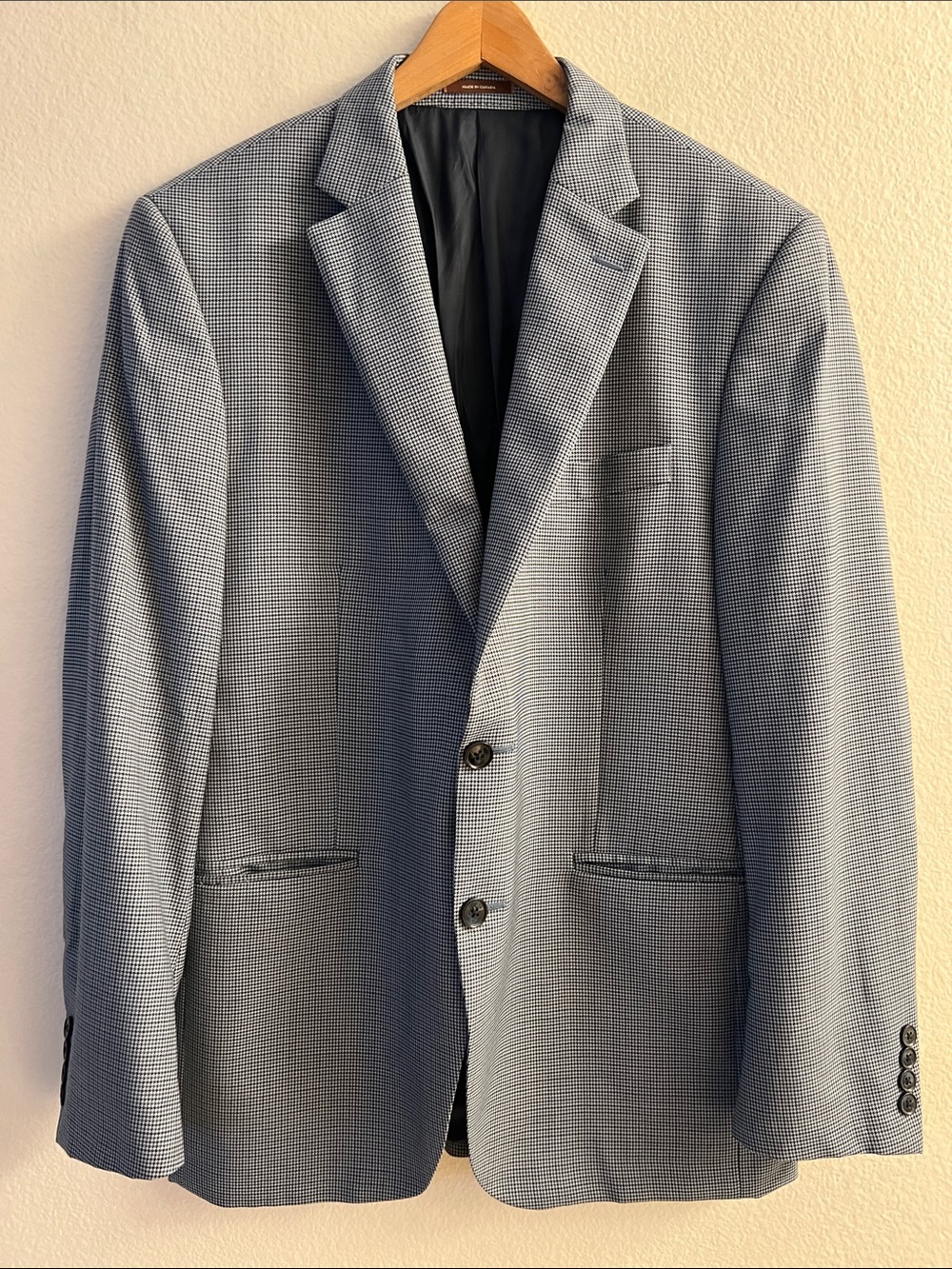 Peter Millar Blue Micro-Plaid Pattern Sport Coat Size 42R